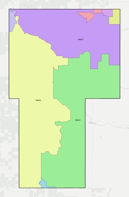 Billings County ND ZIP code boundaries map