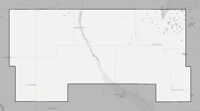 Bottineau County ND county basemap context