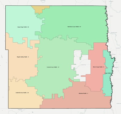 Cass County ND school district boundaries map