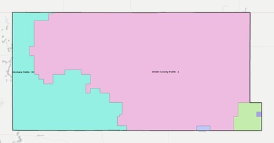 Divide County ND school district boundaries map