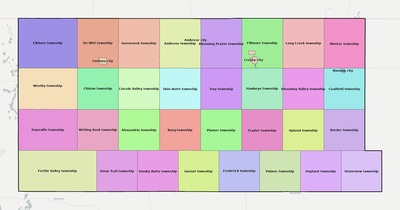 Divide County ND townships and subdivisions map