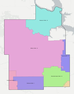 Dunn County ND school district boundaries map