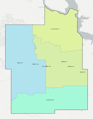 Dunn County ND townships and subdivisions map