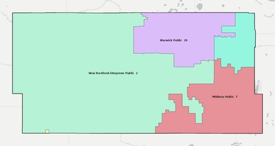 Eddy County ND school district boundaries map