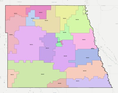 Grand Forks County ND ZIP code map preview