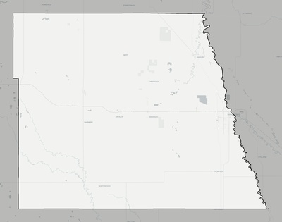 Grand Forks County ND county basemap context