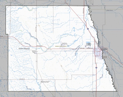 Grand Forks County ND USGS topo map