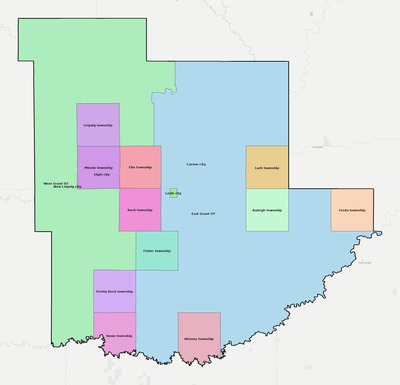 Grant County ND townships and subdivisions map