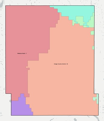 Griggs County ND school district boundaries map