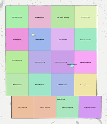 Griggs County ND townships and subdivisions map