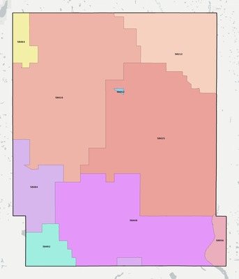 Griggs County ND ZIP code boundaries map