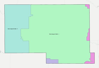 Hettinger County ND school district boundaries map