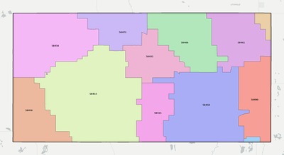 LaMoure County ND ZIP code boundaries map
