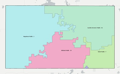 Logan County ND school district boundaries map