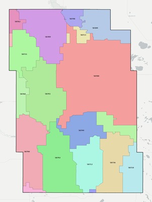 McHenry County ND ZIP code boundaries map