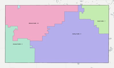 McIntosh County ND school district boundaries map