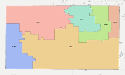 McIntosh County ND ZIP code boundaries map