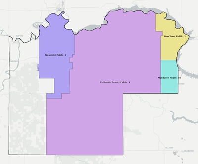McKenzie County ND school district boundaries map