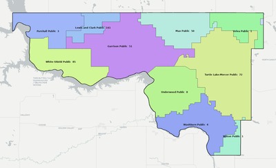 McLean County ND school district boundaries map
