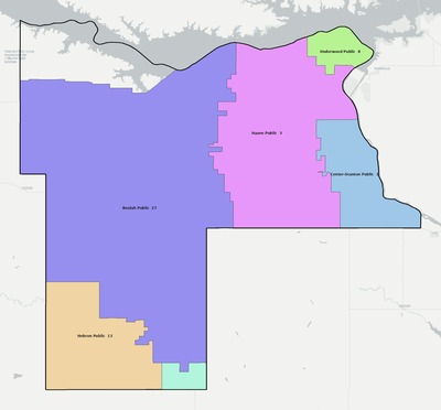 Mercer County ND school district boundaries map