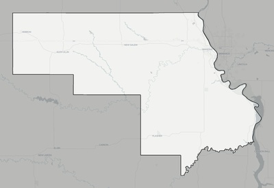 Morton County ND county basemap context
