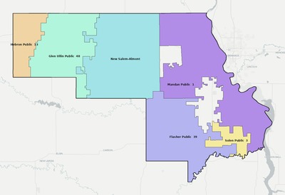 Morton County ND school district boundaries map