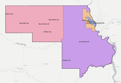 Morton County ND townships and subdivisions map