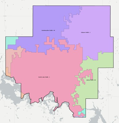 Ramsey County ND school district boundaries map