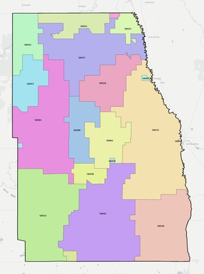 Richland County ND ZIP code map preview