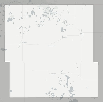 Rolette County ND county basemap context
