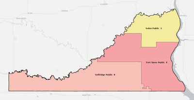 Sioux County ND school district boundaries map