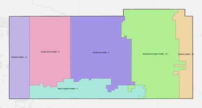 Stark County ND school district boundaries map