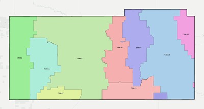 Stark County ND ZIP code boundaries map