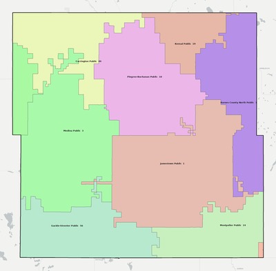 Stutsman County ND school district boundaries map