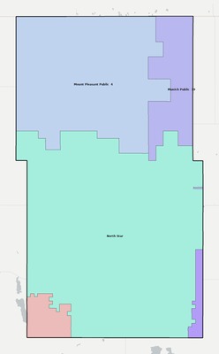 Towner County ND school district boundaries map