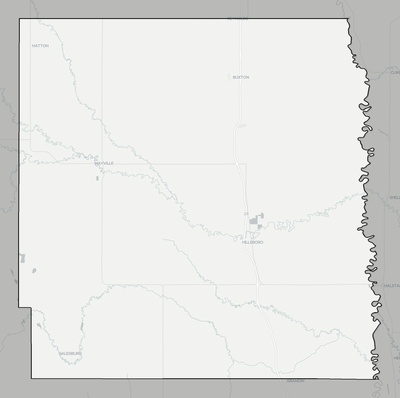 Traill County ND county basemap context