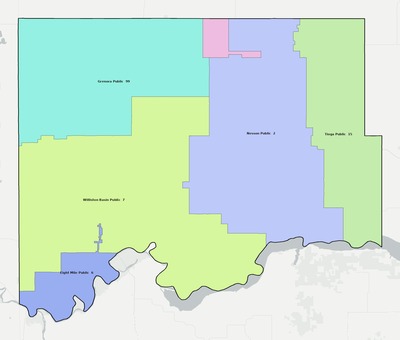 Williams County ND school district boundaries map