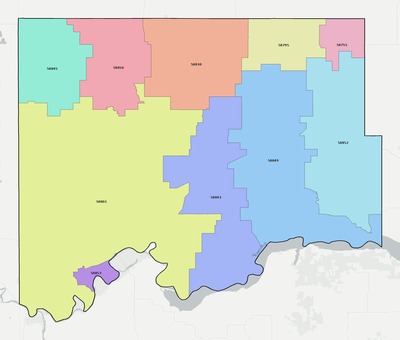 Williams County ND ZIP code boundaries map