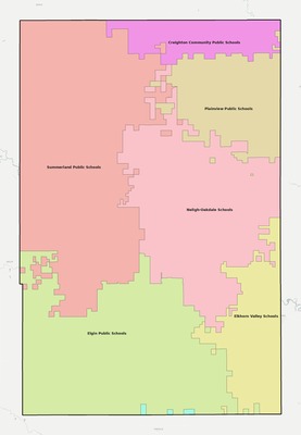 Antelope County NE school district boundaries map