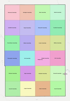 Antelope County NE townships and subdivisions map