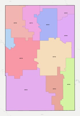 Antelope County NE ZIP code boundaries map