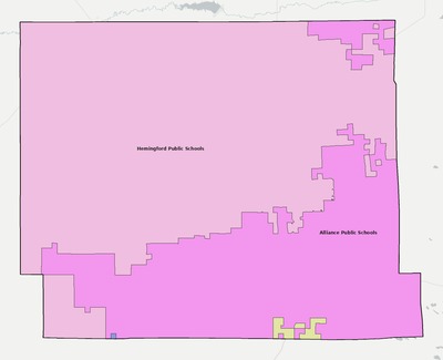 Box Butte County NE school district boundaries map
