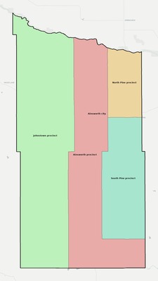 Brown County NE townships and subdivisions map