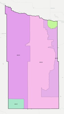Brown County NE ZIP code boundaries map