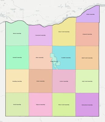 Butler County NE townships and subdivisions map