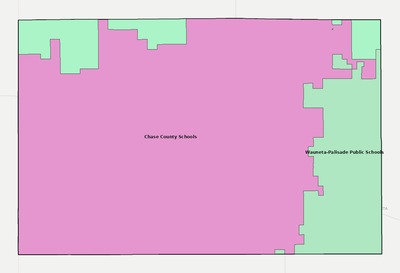 Chase County NE school district boundaries map