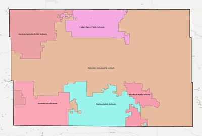 Cherry County NE school district boundaries map