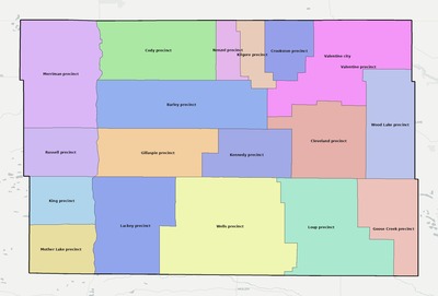 Cherry County NE townships and subdivisions map