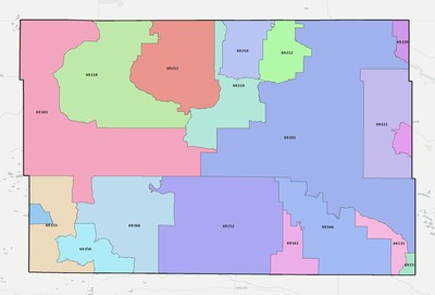Cherry County NE ZIP code boundaries map