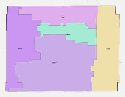 Cheyenne County NE ZIP code boundaries map